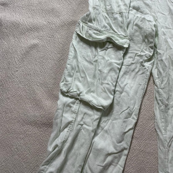 UO BDG Tilly Utility Linen Pastel Green Overalls L - Picture 5 of 7
